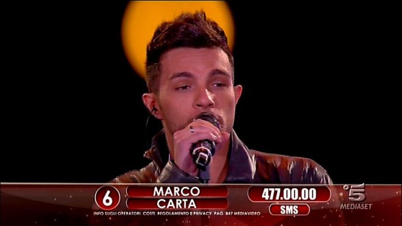 Marco Carta terzo ad Amici 2012 Big