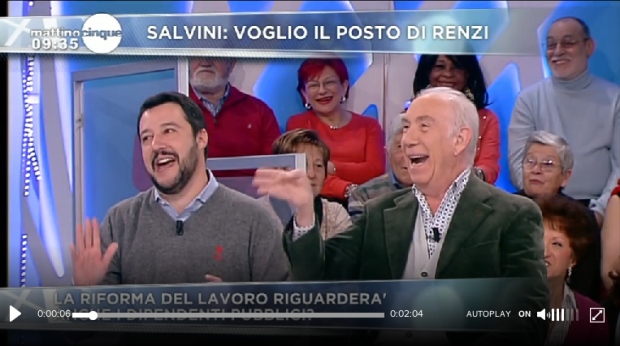 Matteo Salvini: le foto del debutto tv a Il pranzo è servito