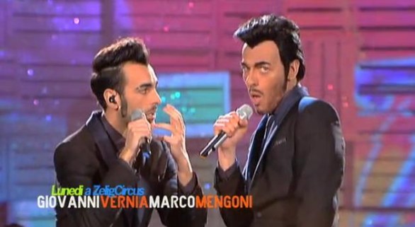 Mengoni-Vernia, duetto a Zelig 2013