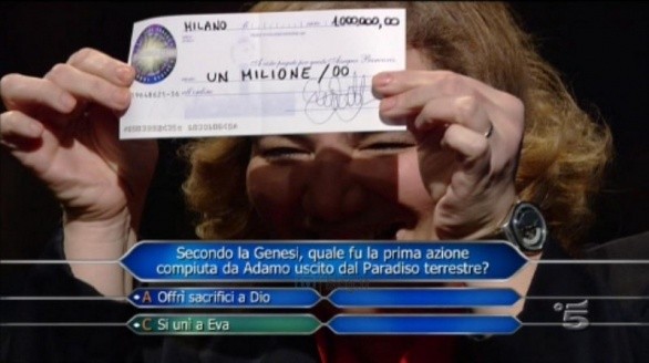 Michela De Paoli vince il milione a Chi vuol essere milionario