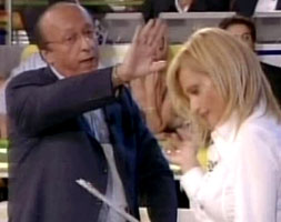 Luciano Moggi e Simona Ventura