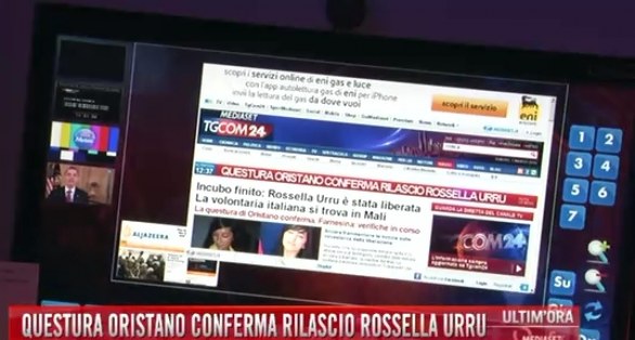 Rossella Urru libera - La notizia data da Rai News e Tgcom24