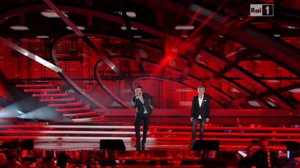 Sanremo 2012 - Francesco Renga con Sergio Dalma in Il mondo-El mundo