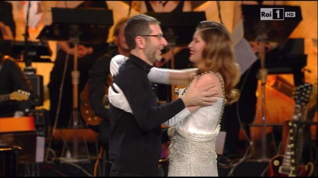 Sanremo 2014, Laetitia Casta e Fabio Fazio