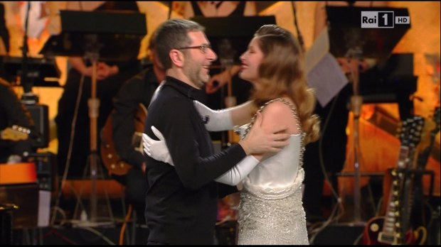 Sanremo 2014, Laetitia Casta e Fabio Fazio