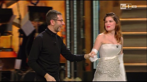 Sanremo 2014, Laetitia Casta e Fabio Fazio