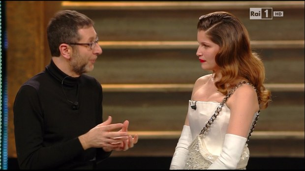 Sanremo 2014, Laetitia Casta e Fabio Fazio