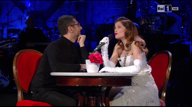 Sanremo 2014, Laetitia Casta e Fabio Fazio