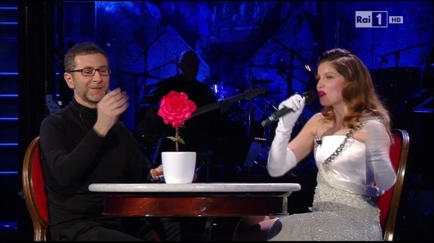 Sanremo 2014, Laetitia Casta e Fabio Fazio