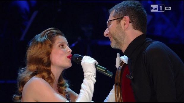 Sanremo 2014, Laetitia Casta e Fabio Fazio