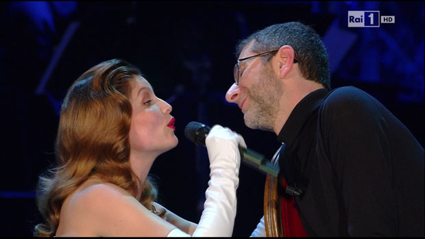 Sanremo 2014, Laetitia Casta e Fabio Fazio