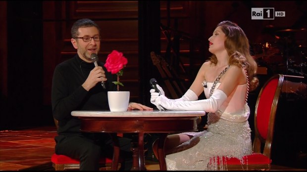 Sanremo 2014, Laetitia Casta e Fabio Fazio