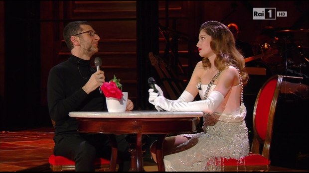 Sanremo 2014, Laetitia Casta e Fabio Fazio