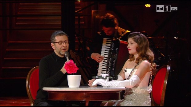 Sanremo 2014, Laetitia Casta e Fabio Fazio