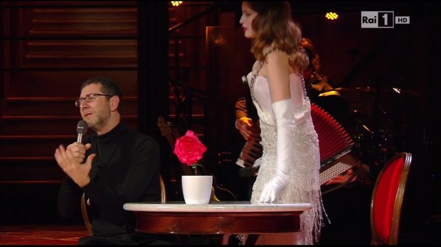 Sanremo 2014, Laetitia Casta e Fabio Fazio