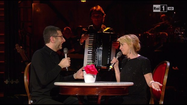 Sanremo 2014, Laetitia Casta e Fabio Fazio