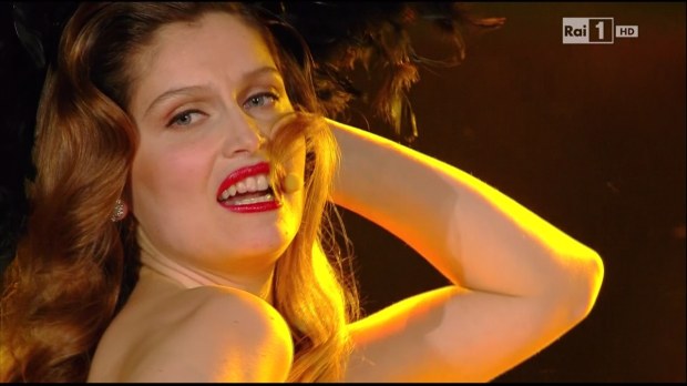 Sanremo 2014, Laetitia Casta e Fabio Fazio