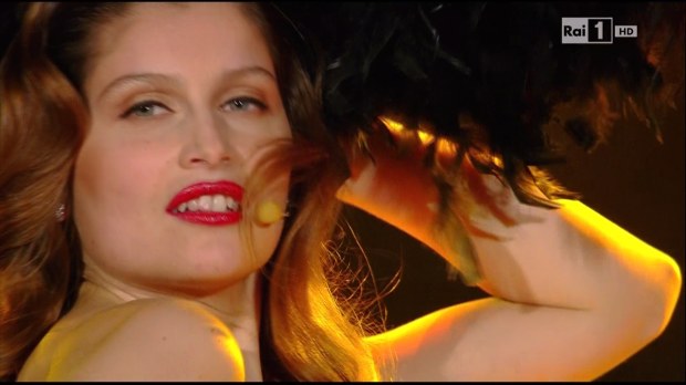 Sanremo 2014, Laetitia Casta e Fabio Fazio