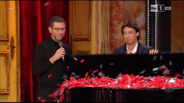 Sanremo 2014, Laetitia Casta e Fabio Fazio