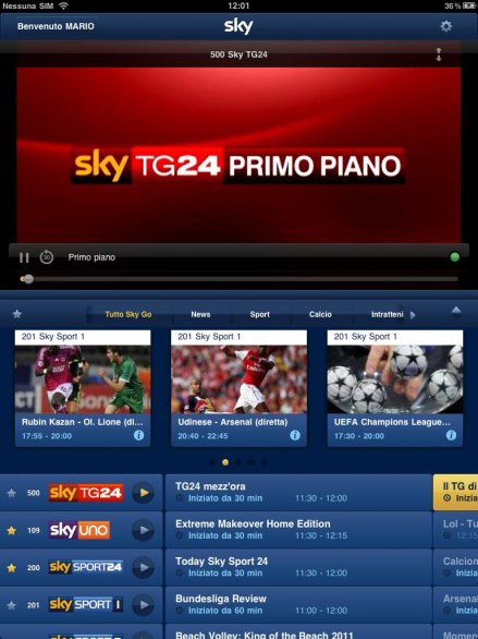 Sky Go: la app per vedere Sky anche su iPad e iPad 2