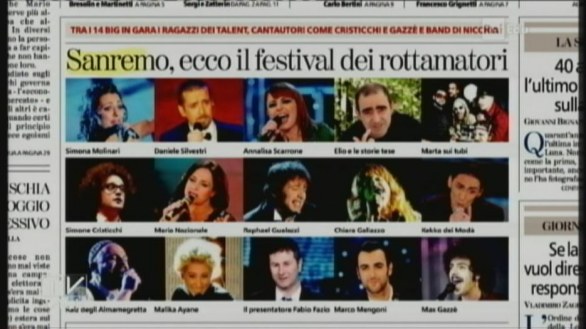 Tv Talk, puntata del 15 dicembre 2012