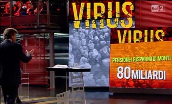 Virus, Nicola Porro su Rai2: la prima puntata - FOTO