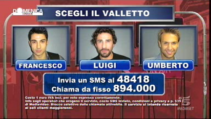 Televoto domenica cinque