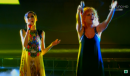 Antonella e Fiorella Mannoia nella finale di X Factor 5