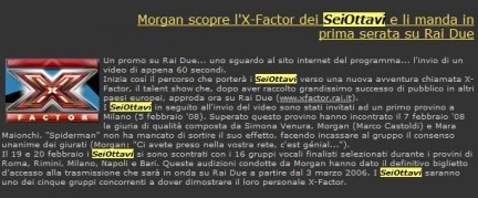 X Factor, Sei Ottavi