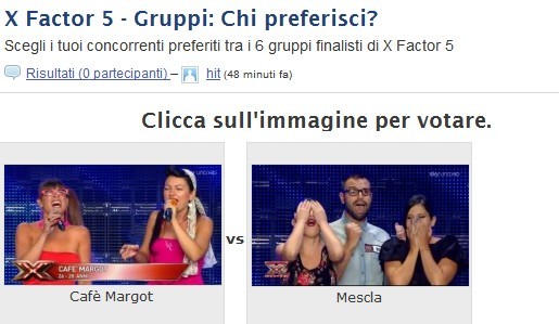 x factor 5 sondaggio gruppi