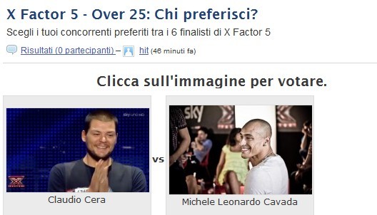 x factor 5 sondaggio over 25